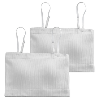 邁茲爾國際企業有限公司 可調平口百搭帶胸墊背心 2件 Set, 胸圍:60cm(有彈性可拉伸)全長:40cm肩帶可調可拆, 白