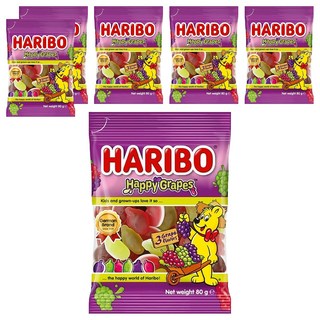 HARIBO Happy Grapes 葡萄風味Q軟糖, 80g, 6包