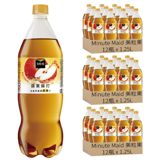Minute Maid 美粒果 零加糖蘋果蘇打, 1.25L, 36瓶