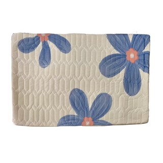 冰絲乳膠涼感腰枕防滑坐墊, 透氣親膚 舒適清爽, 坐墊45 x 45cm 腰枕30 x 50cm, 花開空藍