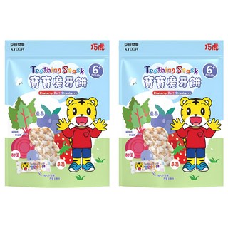 KYODA 京田製菓 巧虎寶寶磨牙餅 6個月以上, 藍莓+甜菜+草莓, 36g, 2袋