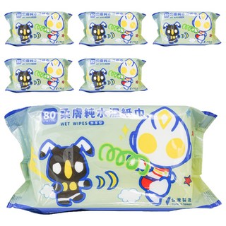 ULTRAMAN 超人力霸王 柔膚濕紙巾 遊樂園 6包 80張 加厚型設計 適用於各種場合