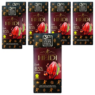 HEIDI 赫蒂 85%黑巧克力 Set，瑞士進口，純正濃郁可可風味, 80g, 6盒