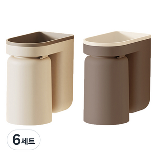 Homevanesse 現代牙刷杯架組, 米色 + 棕色, 6套
