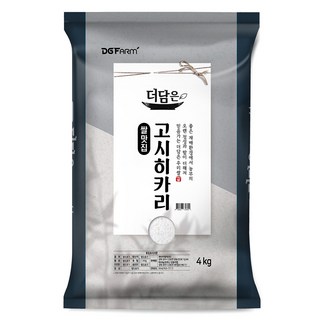 더담은 2025년산 햅쌀 고시히카리 백미, 특등급, 4kg, 1개