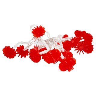 電池款 節慶造型燈串 3米20顆燈, 紅色, 1條