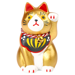 陶瓷招財貓 - 金貓, 7 x 5 cm, 80g, 1個
