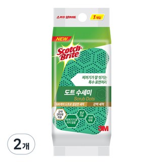 3M 스카치브라이트 제로스크래치 도트수세미, 2개, 1개입