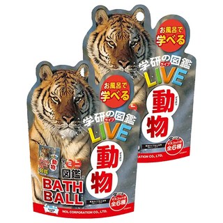 NOL 學研的圖鑑LIVE 動物入浴球 迷你圖鑑付, 款式隨機, 90g, 2個