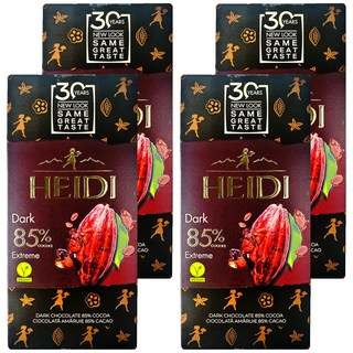 HEIDI 赫蒂 85%黑巧克力，完美比例，濃郁風味, 80g, 4盒