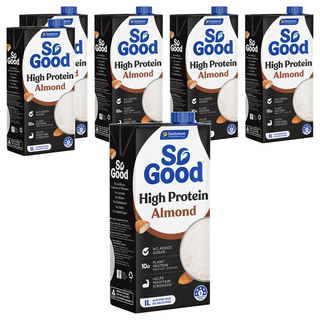 So Good Basic系列 無糖植物蛋白堅果杏仁奶 植物奶 全素可食, 6瓶, 1L