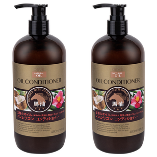 KUMANO 熊野油脂 DEVE 3種油 潤髮乳 容量:480ML 馬油 山茶花油 椰子油, 480ml, 2瓶