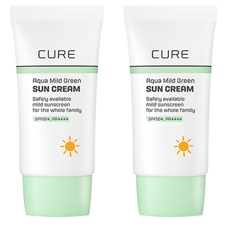 김정문알로에 라센스 로에 큐어 아쿠아 마일드 그린 선크림 SPF50+ PA++++, 40ml, 2개
