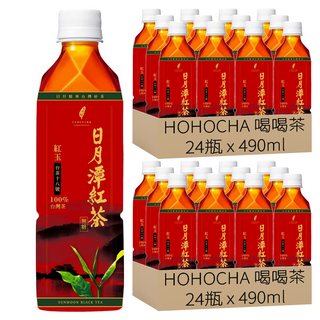 HOHOCHA 喝喝茶 台茶18號 紅玉紅茶 無糖, 490ml, 24瓶, 2組