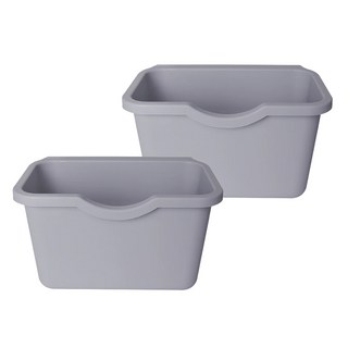 AXIS 艾克思 廚櫃掛式垃圾桶廚餘收集盒 PP塑膠材質 適用門厚度約1.7公分, 灰色, 1組