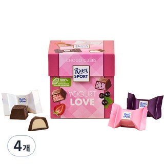 Ritter Sport Yogurt Love優格方塊巧克力 隨機出貨, 176g, 4個
