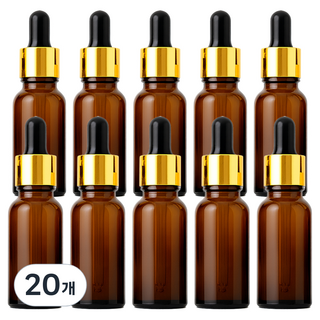 LIVING Maker 化妝品油滴管精華液基本容器 30ml, 褐色, 20個