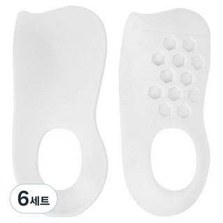 機能性足弓矯正鞋墊 白色 雙腳穿戴套組, 6套