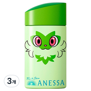 아넷사 포켓몬 에디션 퍼펙트 UV 선스크린 스킨케어 밀크 엔에이 나오하 SPF50+ PA++++, 60ml, 3개