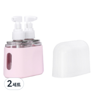 리빙헤븐 여행용 화장품 올인원 공병 2종 세트, 2세트, 핑크