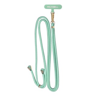 POLYWELL 寶利威爾 手機掛繩吊繩夾片組 PW15-T96-A360, 綠色, 1條