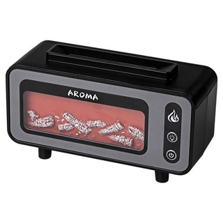 【ANTIAN】七彩氛圍燈壁爐香氛火焰水氧機 電視機加濕補水大霧量噴霧機 空氣清淨機 黑色, 1入, 200ml