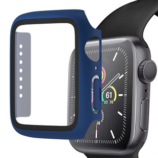 DGG Apple Watch 滿版鋼化玻璃錶殼40mm, 海軍藍