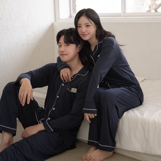 AnotherD 情侶款 柔軟蜜桃絨磨毛長袖睡衣上下身套組