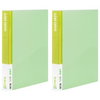 Lan CHYn 連勤牌文具 PP果凍色系二孔1吋圓型夾, 綠色, 2個
