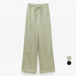 MIXXO 女款休閒綁帶褶皺寬褲