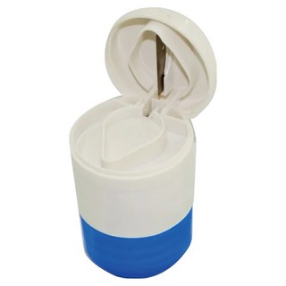 感恩使者 銀髮族用品 切藥磨藥兩用藥盒, 藍色, 直徑4.2cm, 高6.3cm, PP材質, 1個