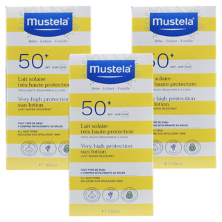 mustela 慕之恬廊 高效性兒童防曬乳 SPF50+, 100ml, 3條