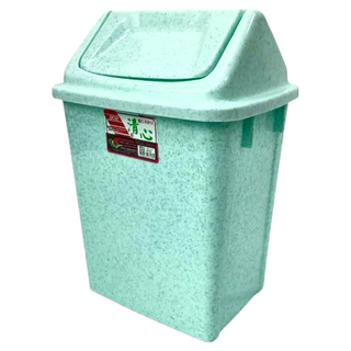 震嶸塑膠 清心附蓋方形紙林 垃圾桶 2個, 綠色