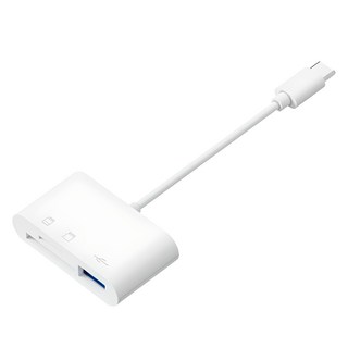 아이엠듀 C타입 3 in 1 USB TF SD카드 리더기, 화이트, 1개