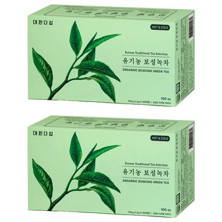 대한다업 유기농 보성녹차, 1.2g, 2개, 100개입