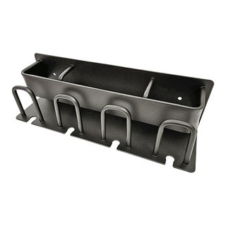 FAmILyLIFE 生活 航太鋁免打孔 4杯 4槽 牙刷置物架 免釘膠, 神秘灰, 1個