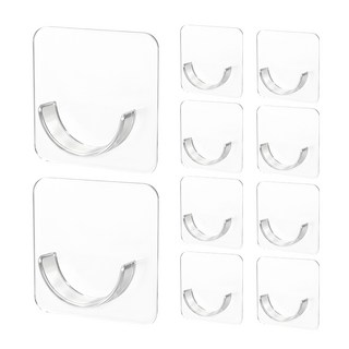 코멧 홈 무타공 압축봉 고정 홀더, 투명색, 10개