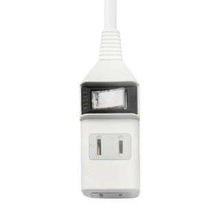 Mayka 明家 2孔1開2插高阻燃延長線 日本模具結構0.8mm厚度銅片 過載自動斷電保護開關, 2.7m, 白色, 1個