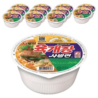농심 육개장 사발면 86g, 12개