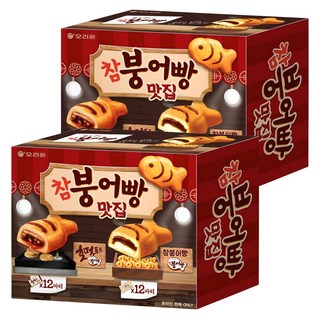 ORION 好麗友 鯛魚燒蛋糕 紅豆麻糬巧克力口味 12包入+韓式糖餅口味 12包入, 720g, 2組