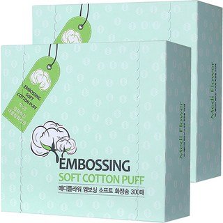 메디플라워 엠보싱 소프트 화장솜, 300개입, 2개