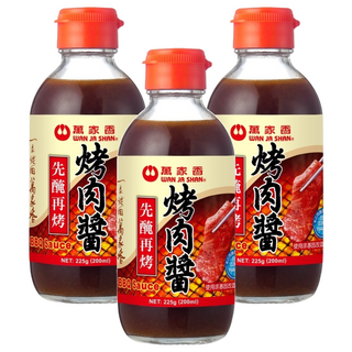 萬家香 醃烤肉醬 精釀醬油為基底, 225g, 3瓶
