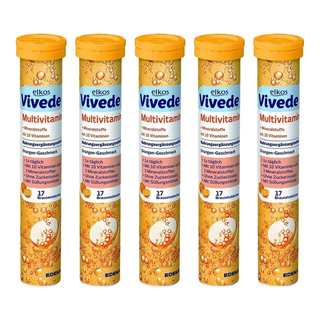 ELKOS 愛可舒 VIVEDE綜合維生素發泡錠 香橙風味, 6g, 17錠, 5支