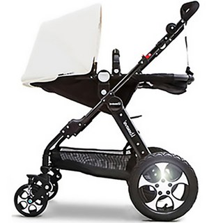 아이빌리브 디럭스 절충형 유모차 + 캐노피 세트, 크림화이트