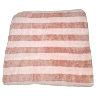 FANCY LIFE 珊瑚絨浴巾, 粉白條紋 140*70cm, 1條