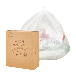 하비티 배접 분리수거 쓰레기 비닐봉투 200매, 20L, 1개