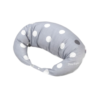 福朵 俏媽咪月亮枕, 外出方便攜帶, 準媽媽必備舒壓好物, 布套可拆洗, 寶寶學坐、媽咪哺乳, 155*28*20cm, 淺灰點, 1入