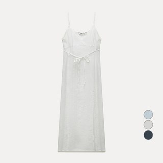 MIXXO 女款透視層次長版連身裙, 象牙白