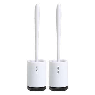 ecoco 意可可 高品味無痕防水壁掛馬桶刷 落地款, 2支, 白色