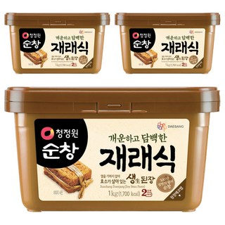 청정원순창 재래식 생된장, 1kg, 3개